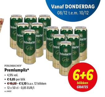 Lidl Perlenbacher premiumpils aanbieding