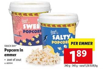Lidl Snack day popcorn in emmer aanbieding