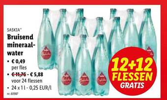 Lidl Saskia bruisend mineraalwater aanbieding