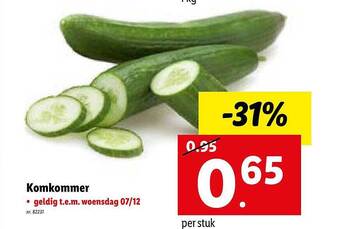 Lidl Komkommer aanbieding