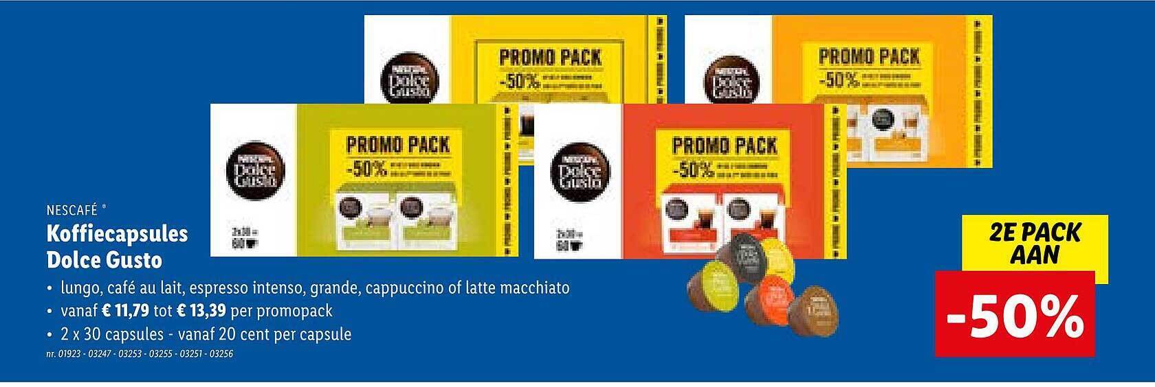 Nescafé koffiecapsules dolce gusto promotie bij Lidl