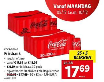 Lidl Cocacola frisdrank aanbieding