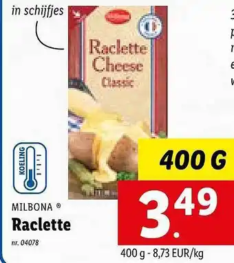 Lidl Milbona raclette aanbieding