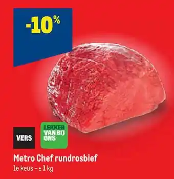 Makro Metro chef rundrosbief aanbieding