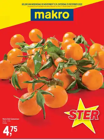 Makro Metro chef clementines aanbieding