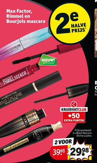Kruidvat Max factor rimmel en bourjois mascara aanbieding