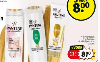Kruidvat Pantene 3 x shampoo glad & zijdezacht aanbieding