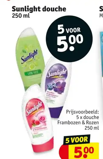 Sunlight douche 250ml 5x douche frambozen & rozen 250 ml