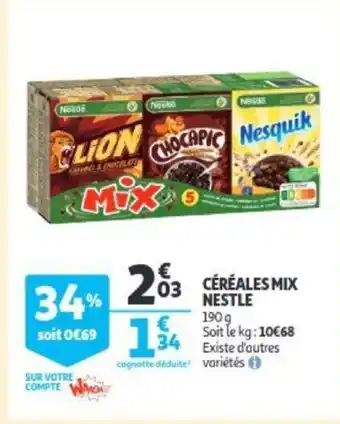 Auchan Nestle Cereales Mix 190g aanbieding