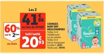 Auchan Pampers Changes Baby Dry Mega aanbieding