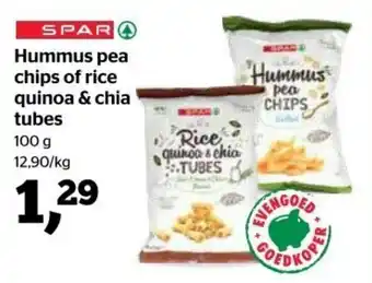 Hummus pea chips of rice quinoa & chia tubes 100g