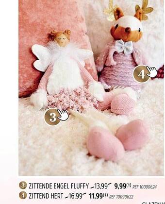 Brico Zittende engel fluffy, zittende hert aanbieding