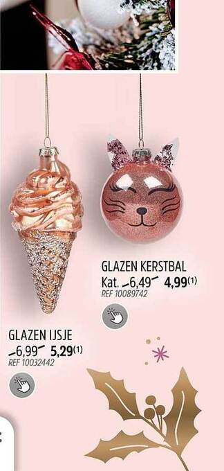 Brico Glazen kerstbal, glazen ijsje aanbieding