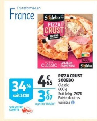 Auchan Sodebo Pizza Crust Classic 600g aanbieding