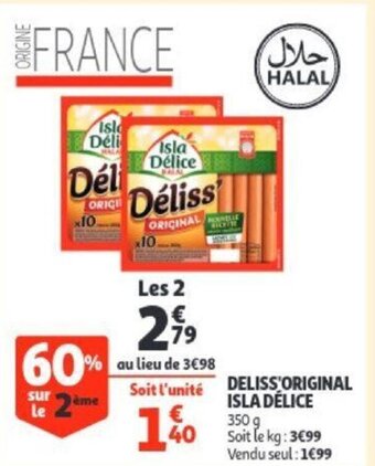 Auchan Isla Delice Deliss Original 350g aanbieding
