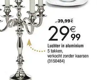 Cora Luchter in aluminium aanbieding