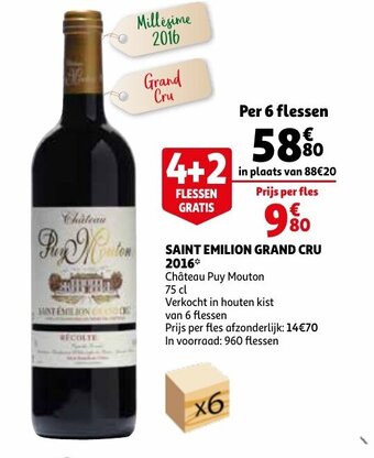 Auchan Saint Emilion Grand Cru 2016 aanbieding