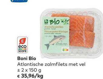 Bio Planet Boni bio atlantische zalmfilets met vel aanbieding
