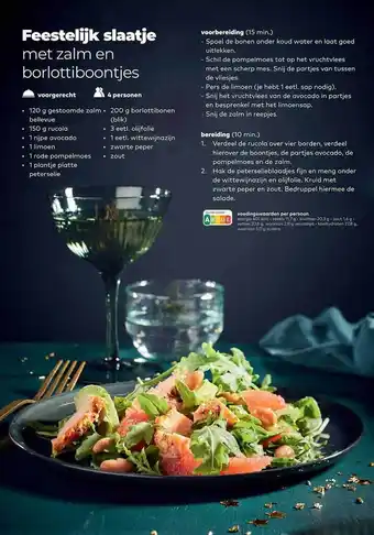 Bio Planet Feestelijk slaatje met zalm en borlottiboontjes aanbieding