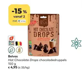 Bio Planet Belvas hot chocolate drops chocoladedruppels aanbieding