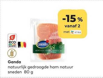 Ganda natuurlijk gedroogde ham natuur sneden 80 g