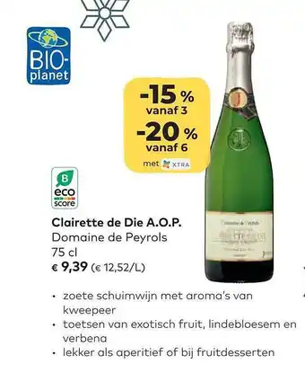 Clairette de die a.o.p. domaine de peyrols