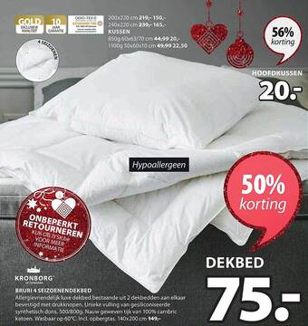 Jysk Bruri 4 seizoenendekbed aanbieding