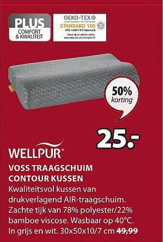 Jysk Voss traagschuim contour kussen aanbieding