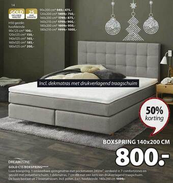 Jysk Gold c15 boxspring aanbieding