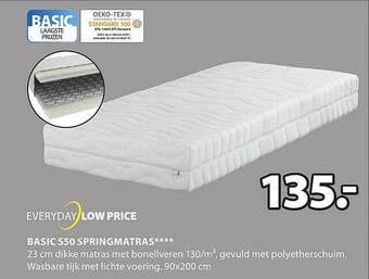 Jysk Basic s50 springmatras aanbieding