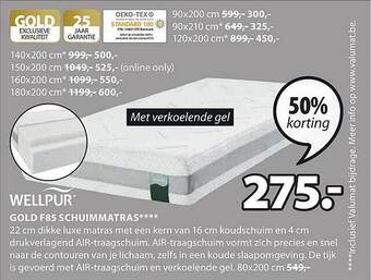 Gold f85 schuimmatras
