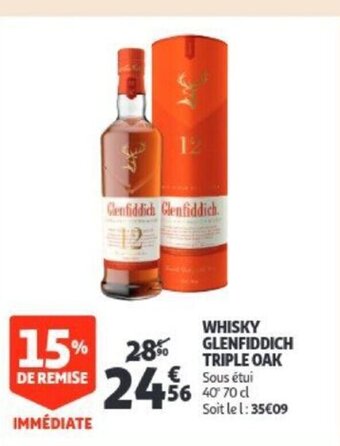 Auchan Whisky glenfiddich triple oak aanbieding