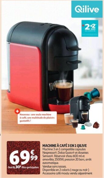 Auchan Machine a cafe 3 en 1 qilive aanbieding