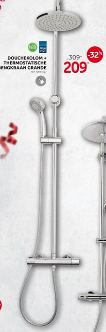 BricoPlanit Douchekolom+ thermostatische mengkraan grande aanbieding