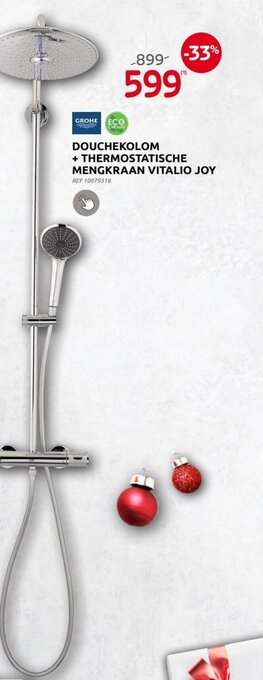 BricoPlanit Douchekolom + thermostatische mengkraan vitalio joy aanbieding
