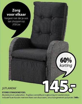Jysk Jutlandia stord standenstoel aanbieding