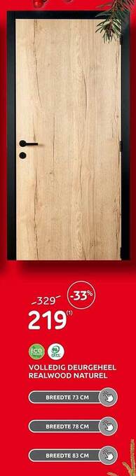 Brico Deurgeheel realwood naturel aanbieding