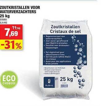 Hubo Zoutkristallen voor waterverzachters aanbieding