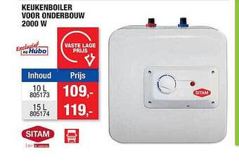 Hubo Keukenboiler voor onderbouw 2000w aanbieding