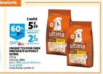 Auchan Ultima croquettes pour chien mini adulte au poulet aanbieding