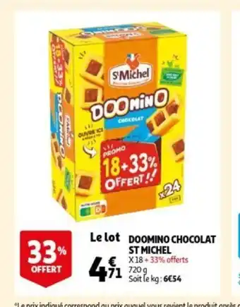 Auchan St Michel Doomino Chocolat 720 g aanbieding