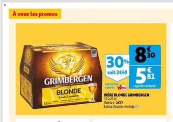 Grimbergen Blonde biere 12 x 25 cl