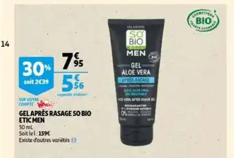 So bio etic men gel apres rasage 50 ml