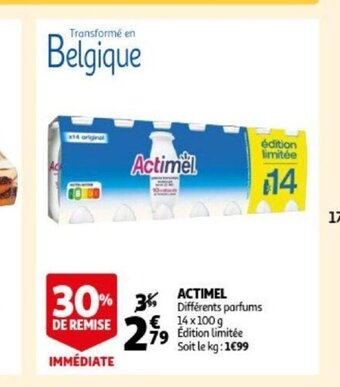 Auchan Actimel Differents parfums 14 x 100 g aanbieding
