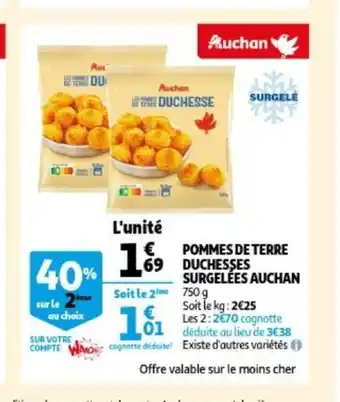 Pommes de terre duchesses surgelees