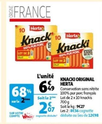 Auchan Herta Knacki Original 700g aanbieding