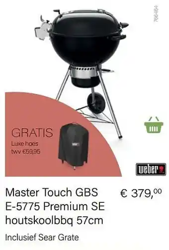 Multi bazar Master touch gbs e-5775 premium se houtskoolbbq 57cm aanbieding