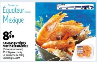 Auchan Gambas Entieres Cuites Refrigerees 750g aanbieding