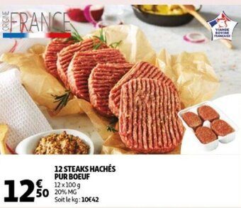 12 Steaks Haches Pur Boeuf 12 x 100g