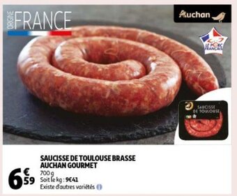 Auchan Saucisse De Toulouse Brasse Auchan Gourmet 700g aanbieding